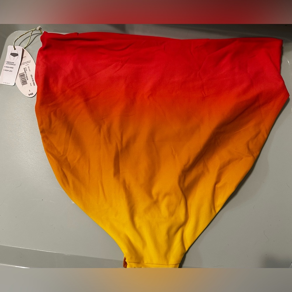 Mynah Size L Sunset Fusion Ruched Bikini Bottom NWT - Picture 2 of 7